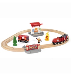Игровой набор Brio Железная дорога - Пожарная станция со световыми и звуковыми эффектами 57 см