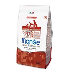 Сухой корм Monge Speciality Puppy&Junior для щенков всех пород, ягненок с рисом, 800г