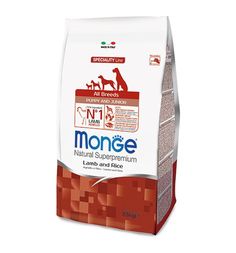 Сухой корм Monge Speciality Puppy&Junior для щенков всех пород, ягненок с рисом и картофелем, 2.5кг