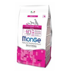 Сухой корм Monge Extra Small для взрослых собак миниатюрных пород, курица, 800г