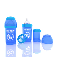 Бутылочка для кормления Twistshake Антиколиковая полипропилен с рождения, 180 мл, цвет: синий