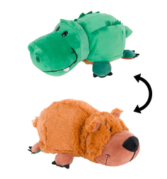 Игрушка-вывернушка 1Toy Аллигатор-Медведь 20 см цвет: зеленый/коричневый