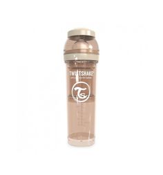 Бутылочка Twistshake для кормления антиколиковая пластик с рождения, 330 мл, цвет: бежевый