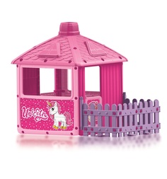 Домик Dolu Для девочек с забором 2511, цвет:розовый