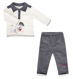 Комплект кардиган/брюки Sun City Винни Пух, цвет: серый