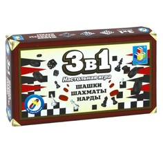 Настольная игра 1Toy 3 в 1 Шашки/шахматы/нарды