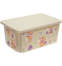 Ящик для игрушек Little Angel X-Box Bears, цвет: бежевый