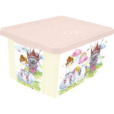 Ящик для хранения Little Angel X-BOX, цвет: прозрачный/розовый