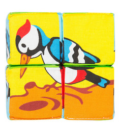 Кубики Мякиши Собери картинку птицы, 6 см