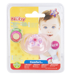 Пустышка Nuby Natural Flex вентилируемая силикон, с 6 мес, цвет: розовый