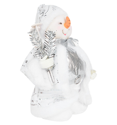 Кукла Новогодняя сказка Снеговик под елку серебряный 20 см