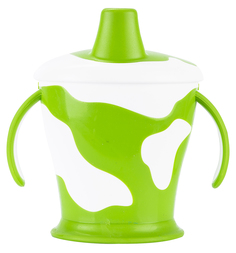 Поильник-непроливайка Canpol Little cow С ручками, от 9 мес, цвет: зеленый