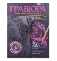 Гравюра Фантазер Набор для маленьких творцов №17 Вольный табун радужная