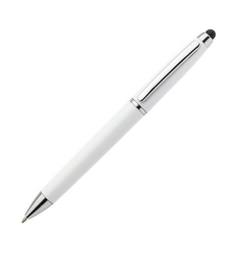 Шариковая авторучка Index белая со стилусом