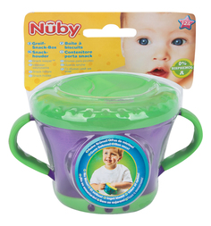 Чашка Nuby снековая пластик, цвет: фиолетовый