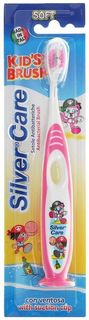 Зубная щетка Silver Care Kids Brush мягкая, цвет: розовый