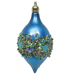 Набор елочных украшений Новогодняя сказка Капля, цвет: голубой (2 шт.) 7 х 14 см