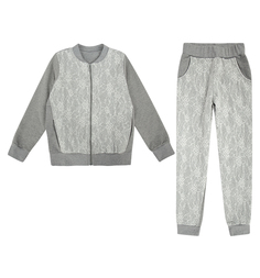 Комплект джемпер/брюки Leader Kids Узоры, цвет: серый