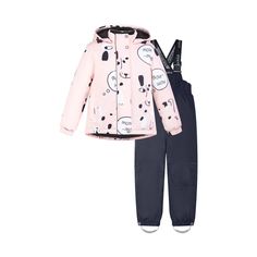 Комплект куртка/полукомбинезон Crockid, цвет: розовый/серый