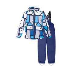 Комплект куртка/полукомбинезон Crockid, цвет: т.синий/серый
