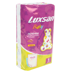 Пеленки Luxsan с рисунком 60 х 90 см, 5 шт