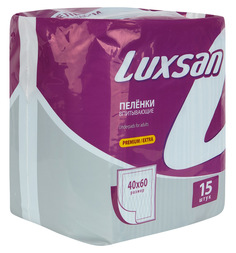 Пеленки Luxsan Premium/Extra одноразовые 40 х 60 см, 15 шт