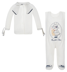 Комплект кофта/полукомбинезон Sofija Owl, цвет: белый