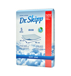 Пеленки Dr.Skipp Soft Line впитывающие 60 х 90 см, 5 шт