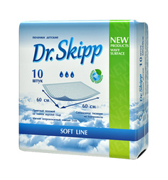 Пеленки Dr.Skipp Soft Line впитывающие 60 х 60 см, 10 шт