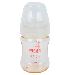 Бутылочка Farlin для кормления широкое горлышко полипропилен, 140 мл, цвет: прозрачный