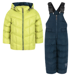 Комплект куртка/полукомбинезон Ёмаё, цвет: салатовый/синий