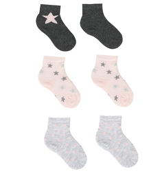 Комплект носки 3 шт. Bossa Nova, цвет: серый/фиолетовый/розовый