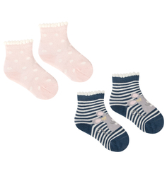 Комплект носки 2 шт. Bossa Nova, цвет: синий/розовый