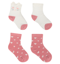 Комплект носки 2 шт. Bossa Nova, цвет: белый/розовый