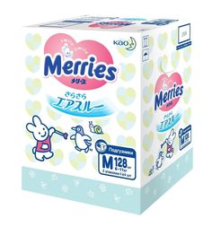 Подгузники Merries M (6-11 кг) 128 шт.