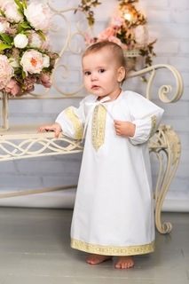 Рубашка крестильная Alivia Kids Русская традиция, цвет: белый