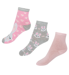 Комплект носки 3 пары Infinity Kids, цвет: серый/розовый