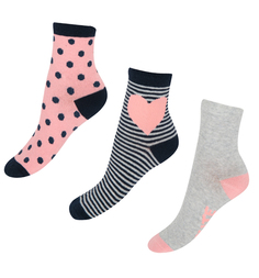Комплект носки 3 пары Infinity Kids, цвет: розовый/серый