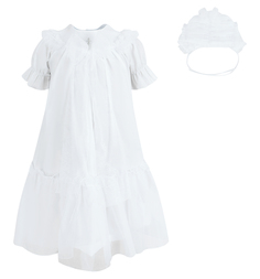 Комплект платье/чепчик крестильные Ангел Мой, цвет: белый
