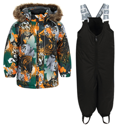Комплект куртка/брюки Huppa Avery, цвет: оранжевый/черный