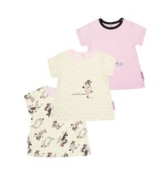 Комплект футболка 3 шт Lucky Child Феечки, цвет: белый/розовый