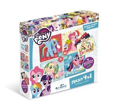 Набор пазлов My Little Pony 4в1 9-16-25-36 элементов Волшебная зима +4 открытки