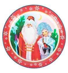 Набор одноразовой посуды Патибум Дед Мороз и Снегурочка 6 шт 23 см