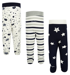 Комплект ползунки 3 шт Lucky Child, цвет: белый/синий