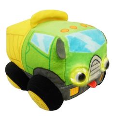 Мягкая игрушка 1Toy Биби Грузовичок 15 см цвет: зеленый/желтый