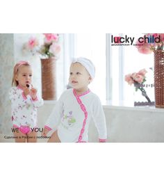 Комплект боди 3 шт Lucky Child Маленькая садовница, цвет: розовый/св.зеленый