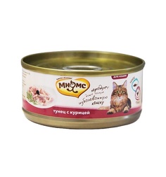 Влажный корм Мнямс для взрослых кошек, тунец/курица в нежном желе, 70г