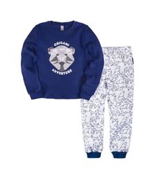 Пижама джемпер/брюки Bossa Nova Оригами, цвет: синий/белый