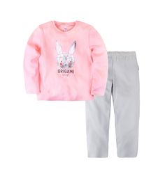 Пижама джемпер/брюки Bossa Nova Оригами, цвет: розовый/серый