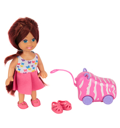 Игровой набор Игруша Кукла с сиреневым чемоданом 11 см
